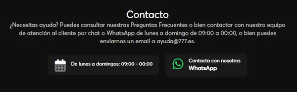 Atencion al cliente - Bet777 apuestas deportivas en España