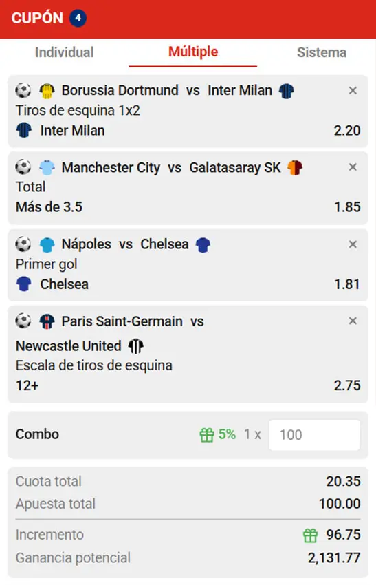 Champions League Jornada 8 - Combinada 3