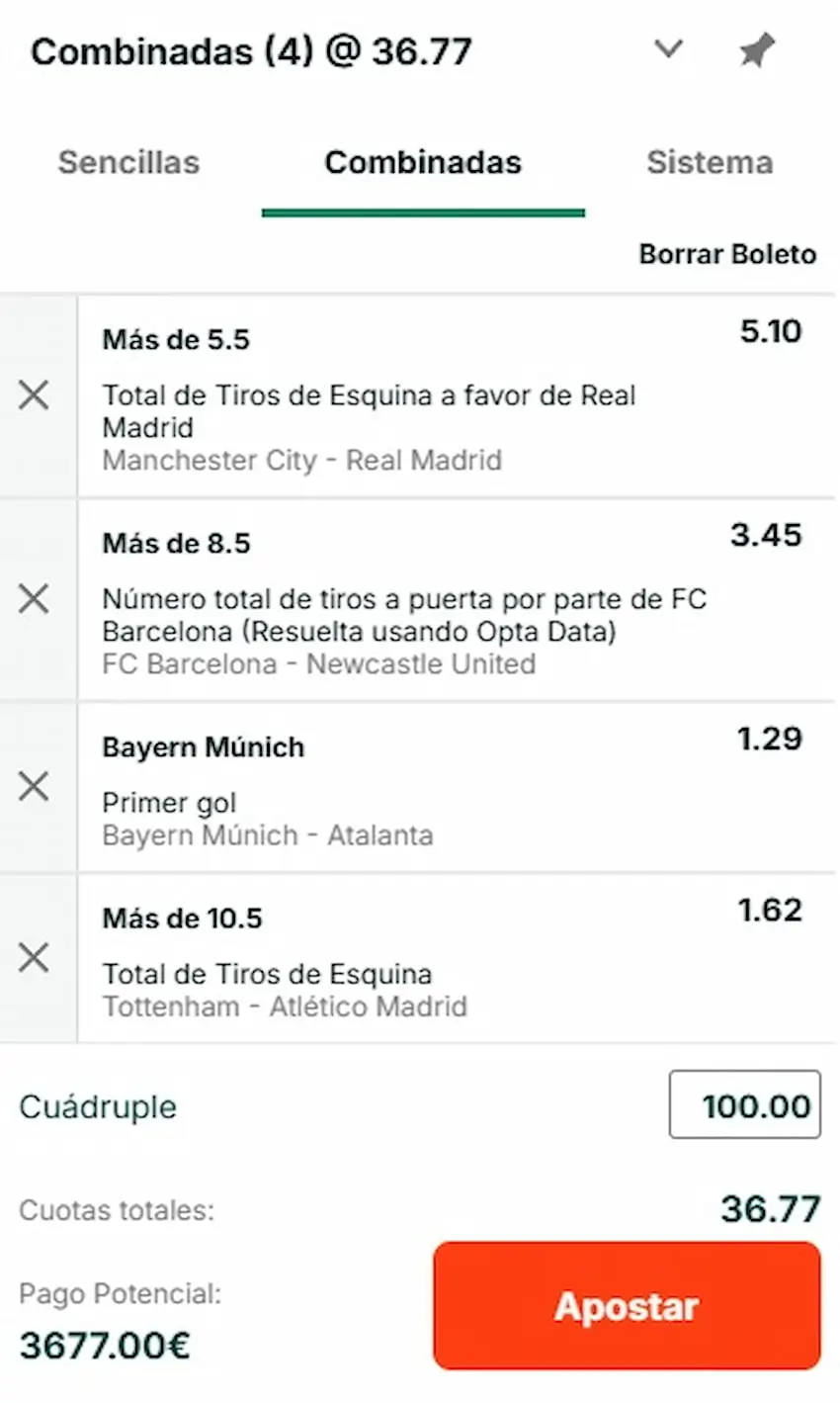 Combinada 2 - Champions League Octavos VUELTA