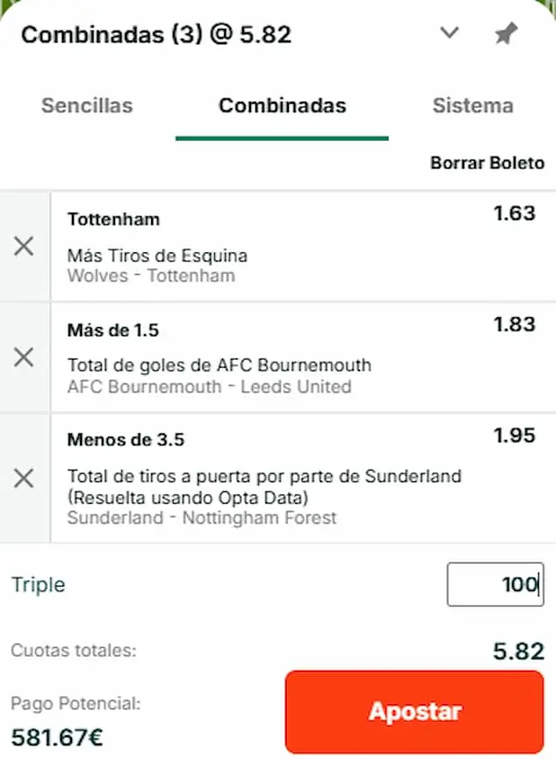 Combinada 2 Premier League Jornada 34