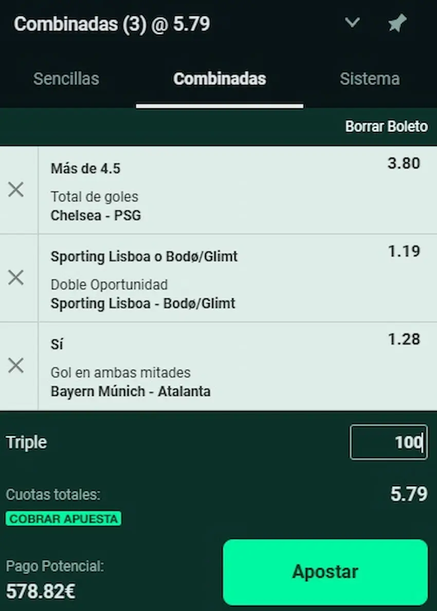 Combinada 3 - Champions League Octavos VUELTA