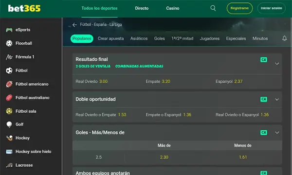 Mejores Casas de Apuestas para La Liga Española: Bet365
