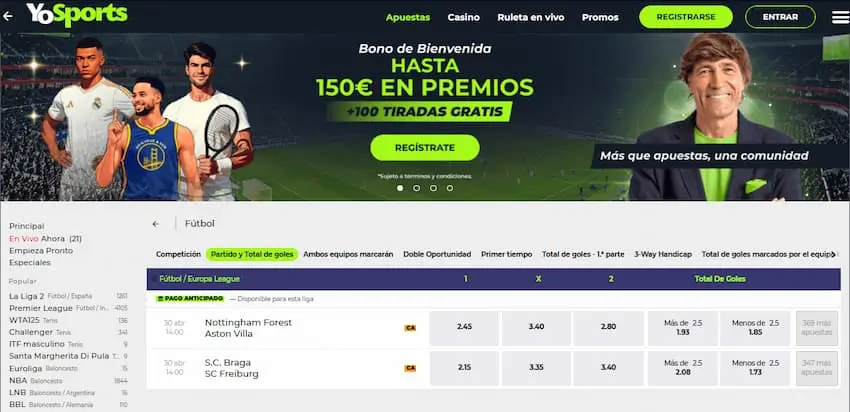 Apostar en la UEFA Europa League en YoSport