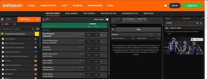 3 Casas de Apuestas para Apostar en la UFC: Betsson