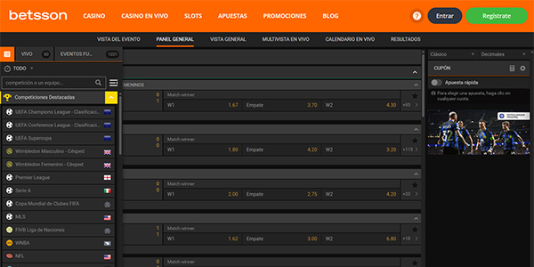 Casas de Apuestas Más Confiables en España : Betsson