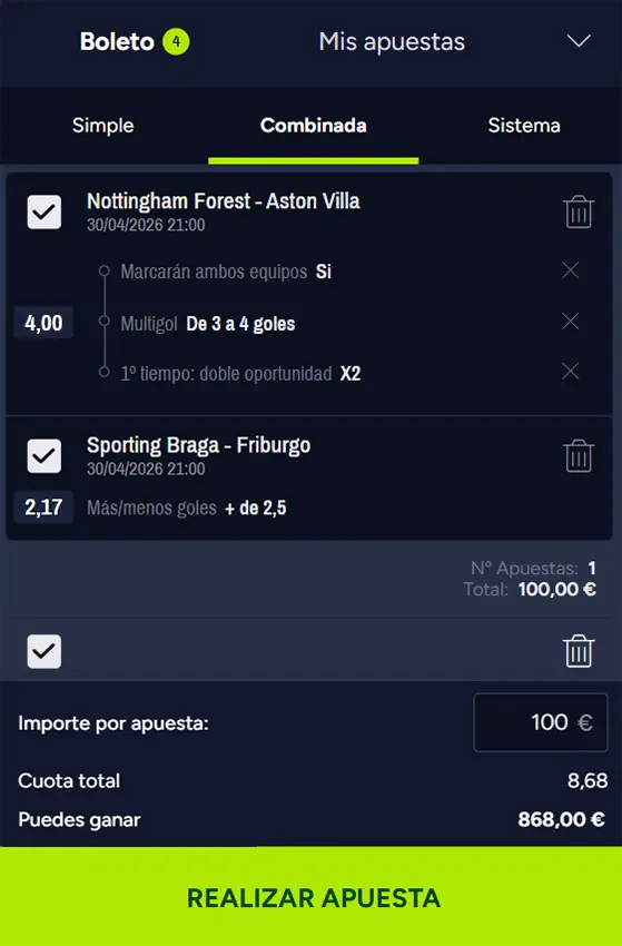 Combinada 2 - Semifinales Europa League