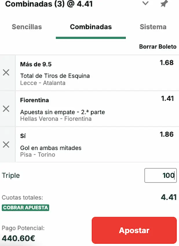 Combinada 3 Serie A Jornada 31