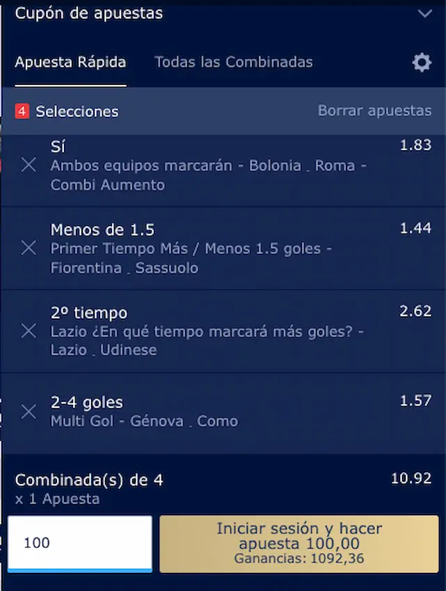 Combinada 3 Serie A Jornada 34