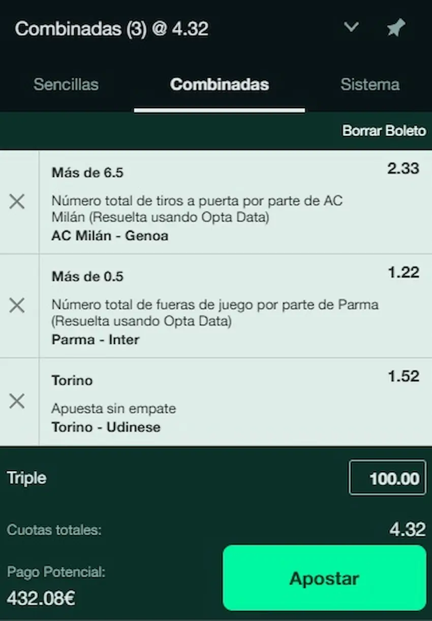 Combinada 3: Serie A de Italia Jornada 19