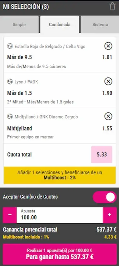 Europa League Jornada 8 - Combinada 1