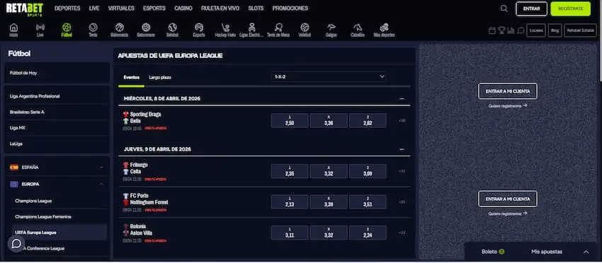Apuestas en la UEFA Europa League en Retabet