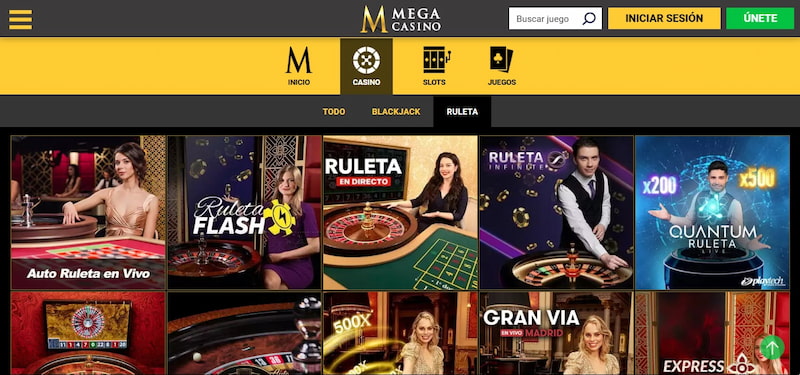 Casino en vivo - Mega Casino España