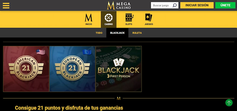 Juegos de mesa - Mega Casino España
