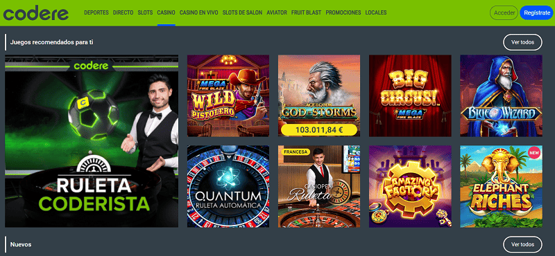 Juegos de casino codere