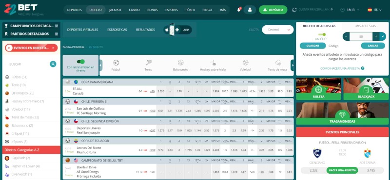 22Bet Perú Apuestas en Vivo