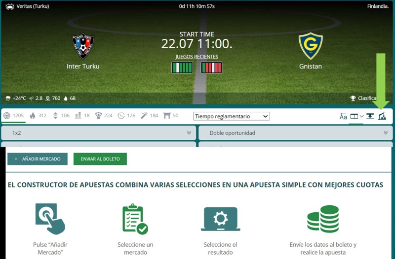22Bet Constructor de apuestas