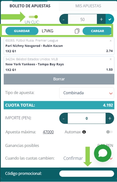 22Bet Herramientas del boleto de apuesta