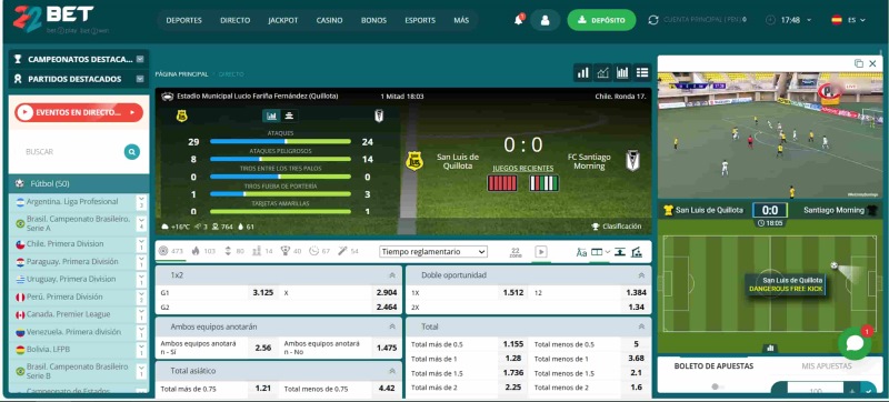 22Bet Perú Streaming