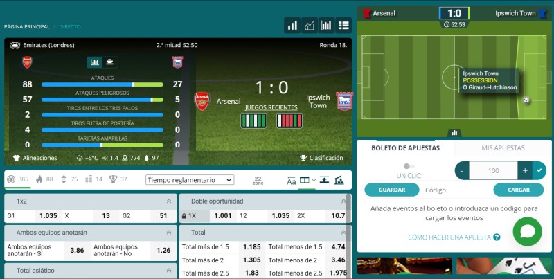 22Bet Chile apuestas en vivo