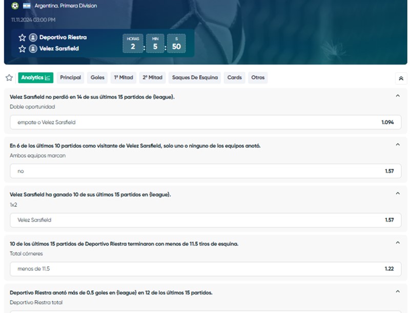 Analitics herramienta de apuestas Ivibet