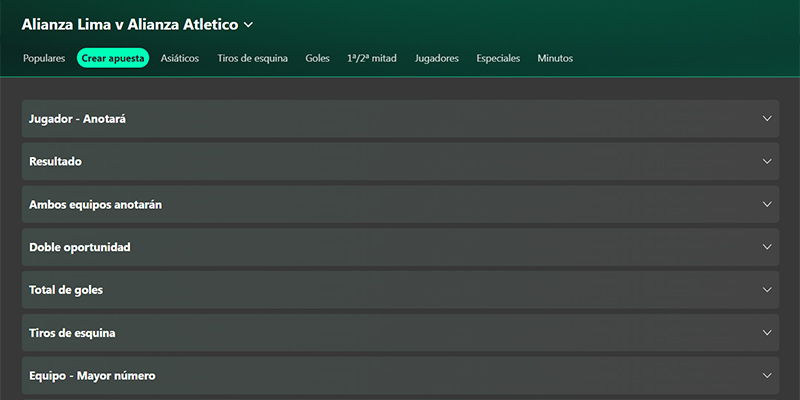 Creador de apuestas Bet365