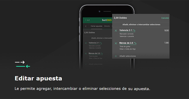 Editar apuesta Bet365