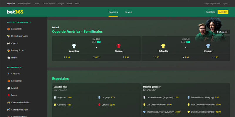 Plataforma de apuestas de Bet365