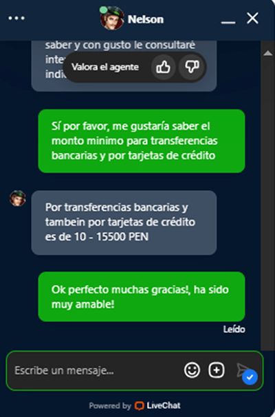 20Bet Chat en vivo