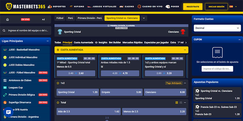 Apuestas Deportivas en MasterBets365