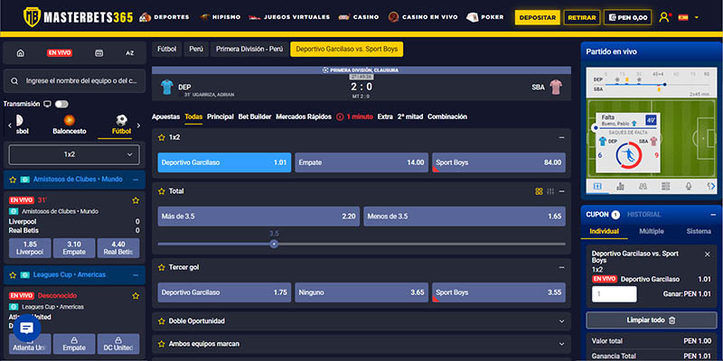 Apuestas en Vivo MasterBets365