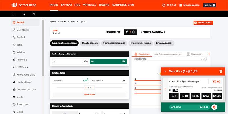 Apuestas en vivo Betwarrior