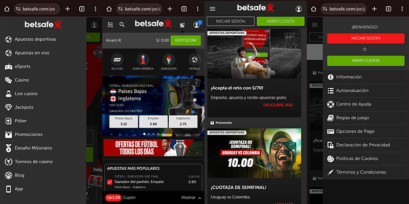 Betsafe Web Móvil