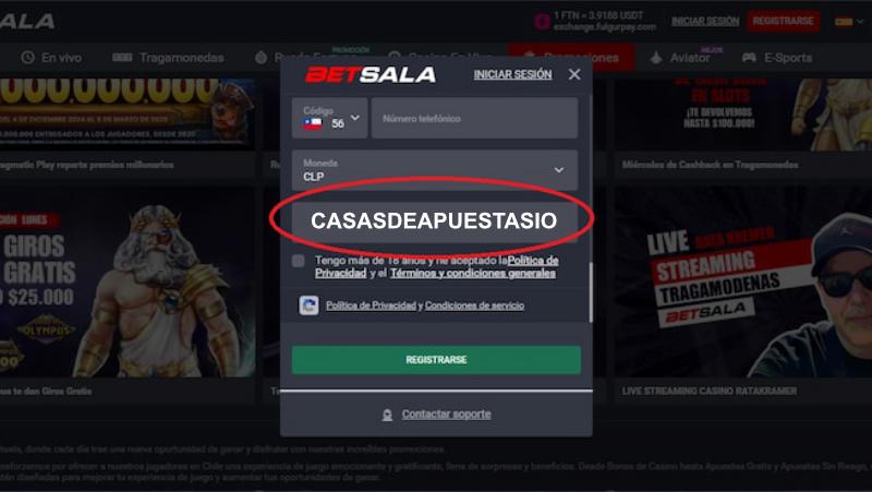 Código Promocional Betsala Chile - CASASDEAPUESTASIO