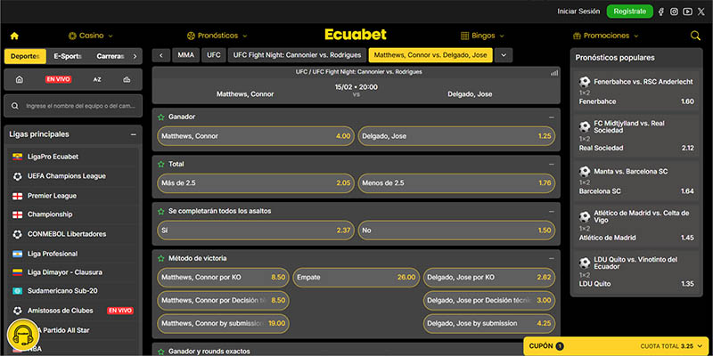 Ecuabet: Una casa de apuestas para UFC en Ecuador