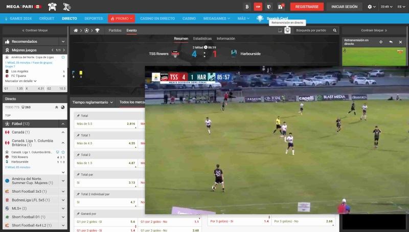Megapari Streaming Ventana flotante