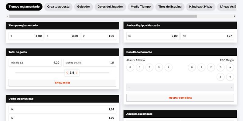 Mercados de Betwarrior