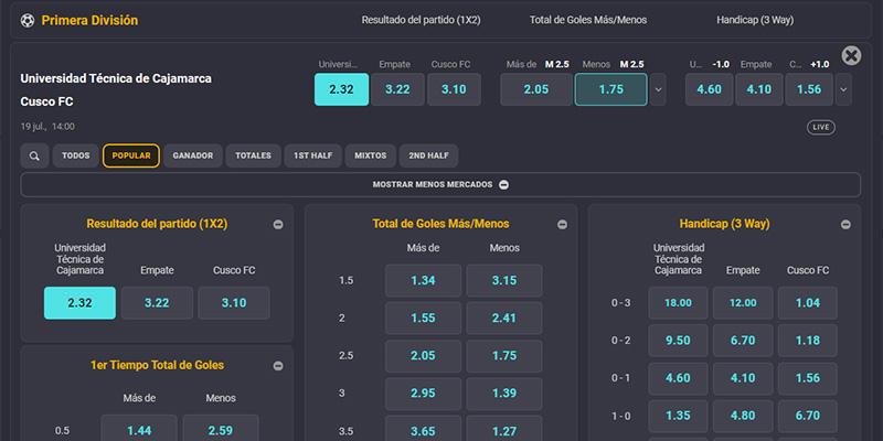 Mercados de Coolbet