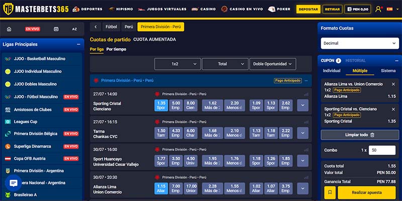 Uso de la Plataforma de Apuestas MasterBets365