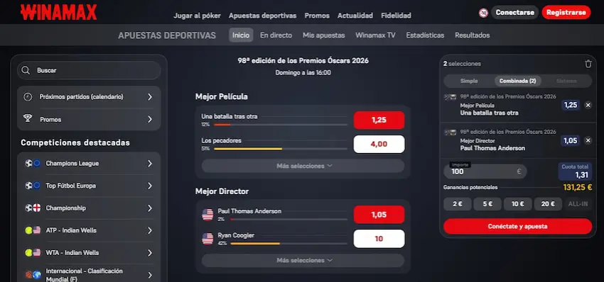 Winamax - Apuestas Oscars 2026