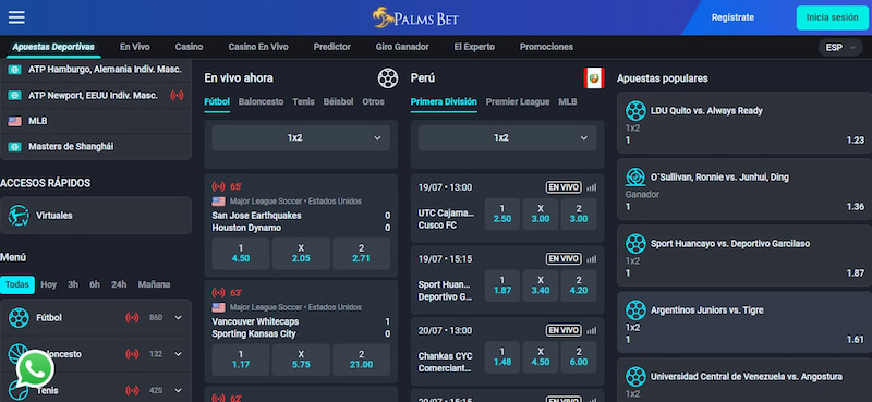 Apuestas deportivas en Palmsbet Perú