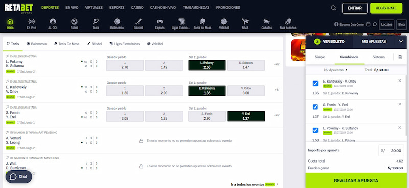 Apuestas deportivas retabet