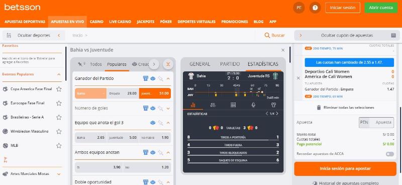 apuestas en vivo betsson