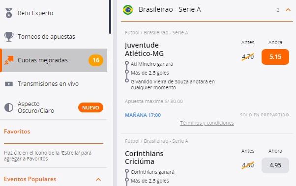 cuotas mejoradas betsson