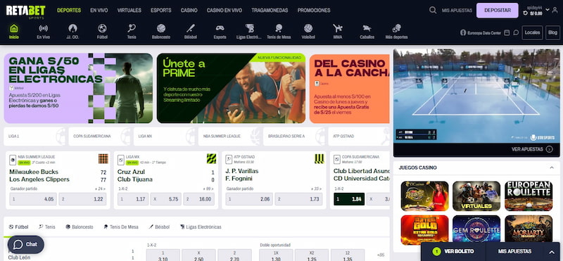 Sitio web de Retabet