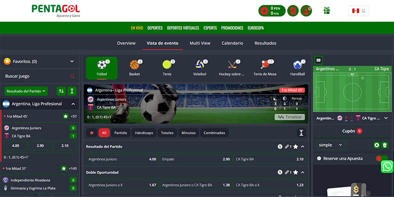Apuesta en vivo Pentagol