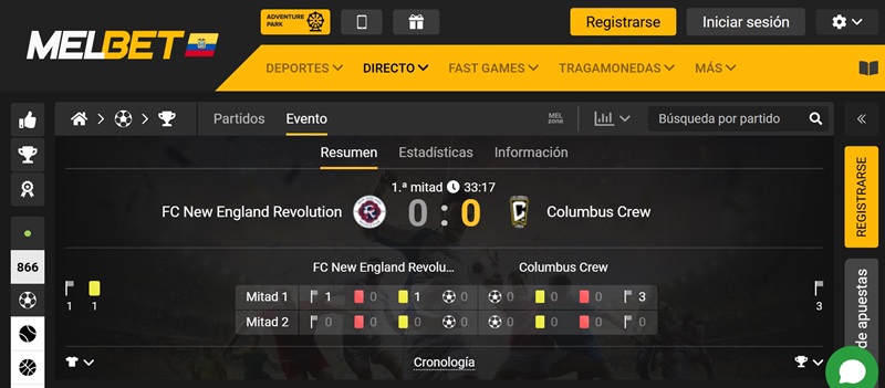 Apuestas en vivo Melbet Ecuador