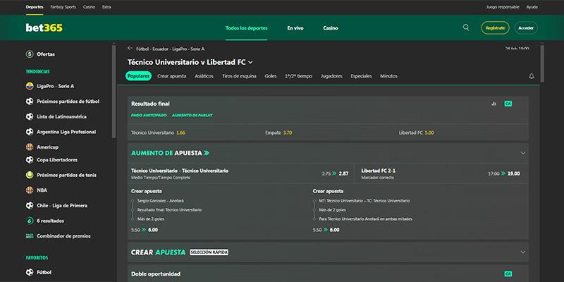 Bet365 apuestas en fútbol