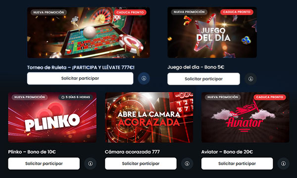 Otras promociones de Casino777