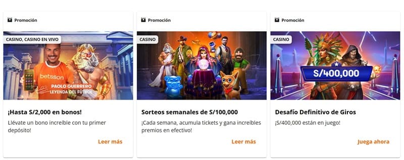 Otras promociones de Betsson Peru