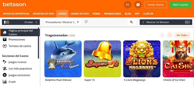 Tragamonedas de Betsson Casino